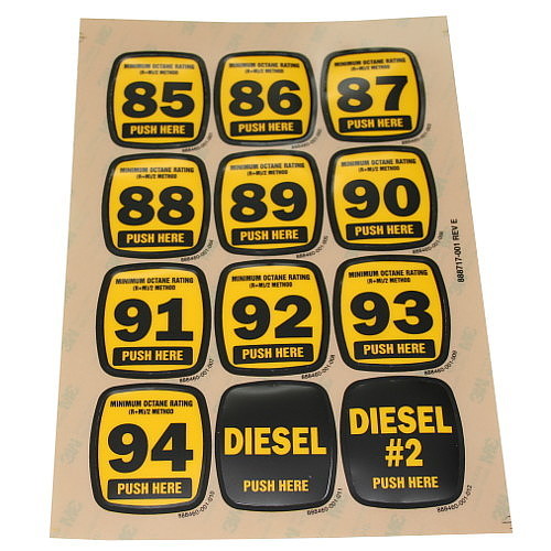 Wayne 888717-001 85-94 Octane / Diesel Actuator Decal Sheet