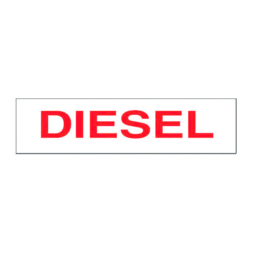 Decal Diesel Red on White 12 inch x 3 inch